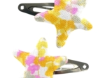 Star hair-clips mimosa jaune rose