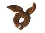 Bunny ear Scrunchie gaze pois or caramel