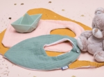 bandana bib sage green gauze