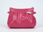 Mini Pleated clutch bag fuchsia pailleté