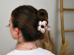 Large Flower Hair Clip glossy beige