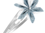 Star flower hairclip striped blue gray glitter