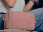 Rectangular toiletry bag blush pink corduroy