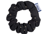 Mini Scrunchie gaze pois or noir