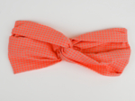 crossed headband neon orange gingham