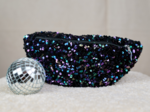Small banana bag purple black sequin