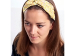 crossed headband mimosa jaune rose