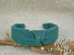 Large Crossed Headband gaze pois or eucalyptus