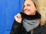 Adult Fur scarf snood vichy noir