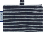 Badge Holder striped silver dark blue