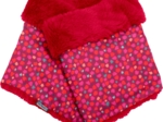 Adult Fur scarf snood pompons cerise