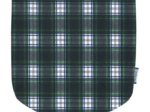 Flap of small shoulder bag green and white tartan