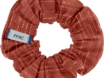 Small scrunchie lurex terracotta gauze