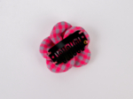 Mini Flower petal hair slide neon pink gingham