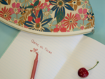 Pencil case cerise en fleur