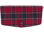 Flap of shoulder bag tartan rouge
