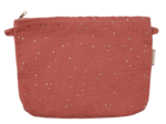 Coton clutch bag gaze pois or rose blush