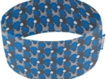 Stretch jersey headband  ronds bleus gris 