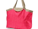 Tote bag with a zip feuillage or rose