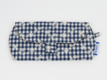 Glasses case navy embroidered gingham