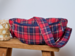 Small banana bag tartan rouge