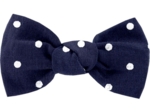 Small bow hair slide navy blue spots