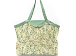 Pleated tote bag - Medium size menthol berry