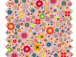 Cotton fabric pink meadow