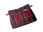Mini Pleated clutch bag tartan rouge