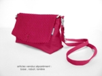 Flap of shoulder bag fuchsia gold star
