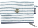 zipper pouch card purse striped blue gray glitter