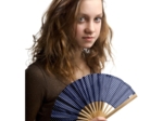 Hand-held fan navy gold star