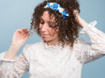 Wire headband retro passion bleue