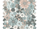 35cm coated fabric coupon ex2603 retro cornflower nude