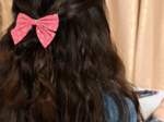Bow tie hair slide feuillage or rose