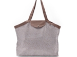 Pleated tote bag - Medium size gray copper triangle
