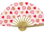 Hand-held fan petits coeurs