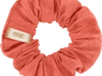 Small scrunchie coral lurex gauze