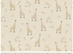 Cotton fabric ex2458 beige flowered giraffe