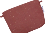 Tiny coton clutch bag gaze pois or rouille