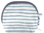 gusset coin purse striped blue gray glitter
