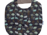 Coated fabric bib jurassic dino marine