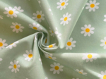 Cotton fabric ex2502 mint daisies