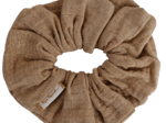 Scrunchie gaze pailletée camel
