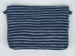 Coton clutch bag striped silver dark blue