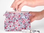 Mini Pleated clutch bag rose grenadine