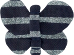 Butterfly hair clip striped silver dark blue