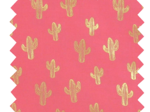 Cotton fabric gold cactus