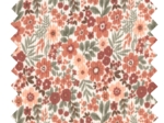 Jersey fabric rust flowers ribbed jersey