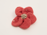 Flower petal hair slide small  marsala gold double gauze
